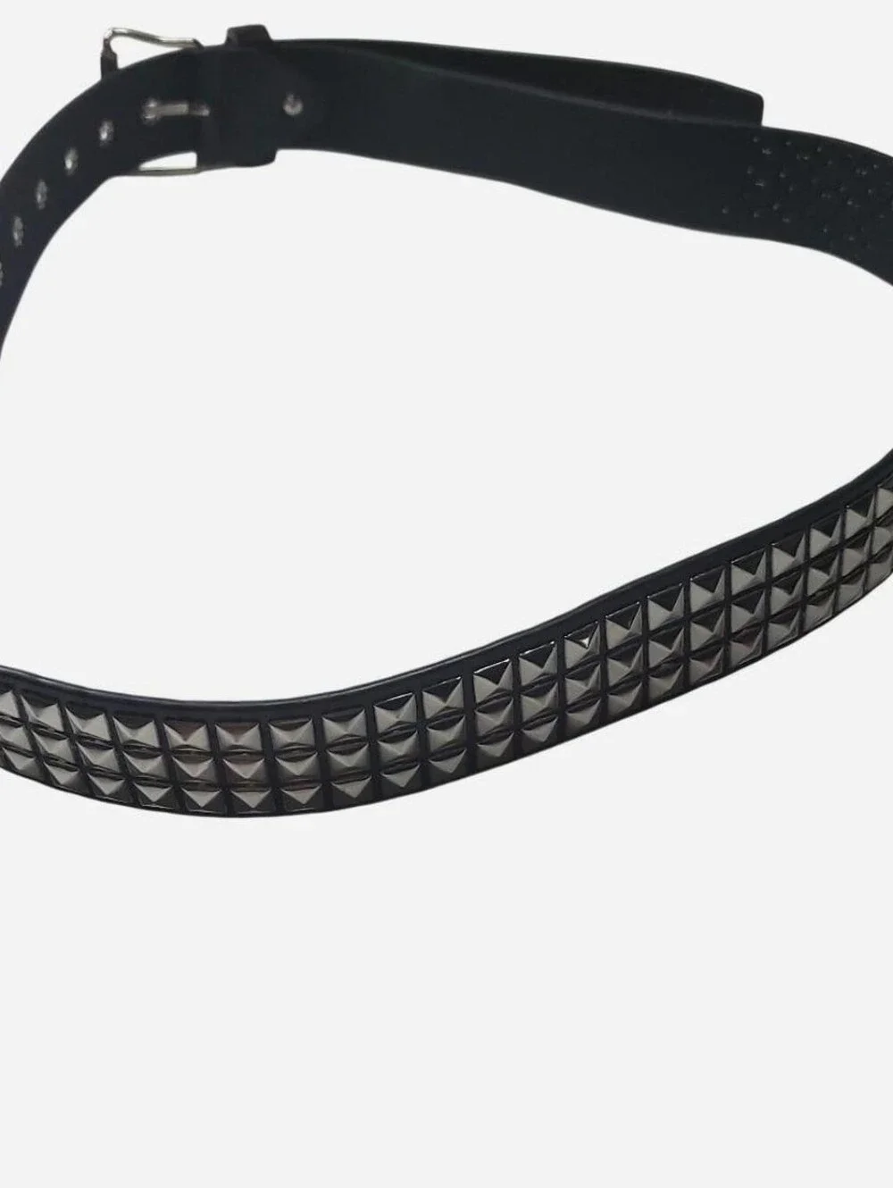 Unbranded Studded Belt Unisex Adults One Size Black Silver Pyramid Studs Punk